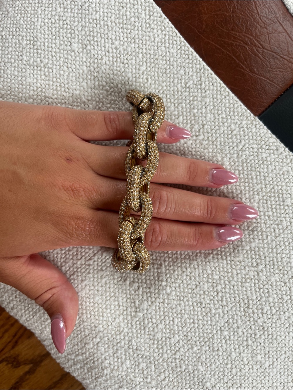 J. Crew Gold Crystal Pave Link Bracelet - Picture 4 of 4